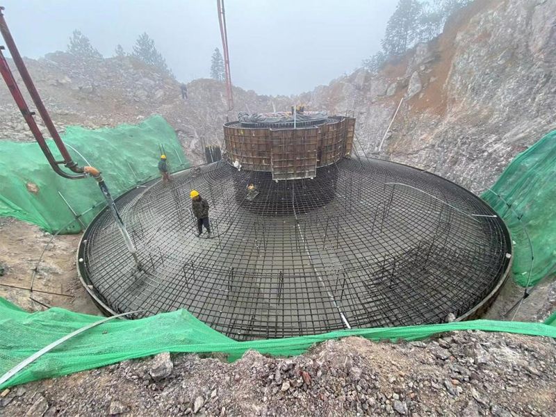 Concrete for the last wind turbine foundation was successfully poured at Yutang Township, Wanshan District, Tongren City, Guizhou Province, China.